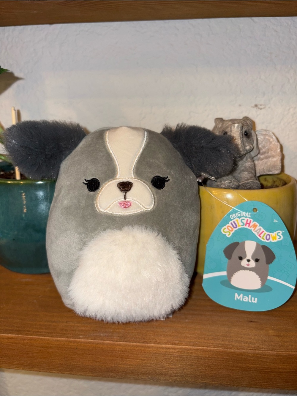 Squishmallows - BAG STUFFER Malu Gray and White Plush Dog